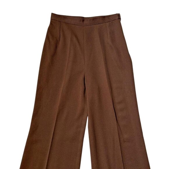 Elegant Brown Flare Pants for Women - Picture 2 of 6